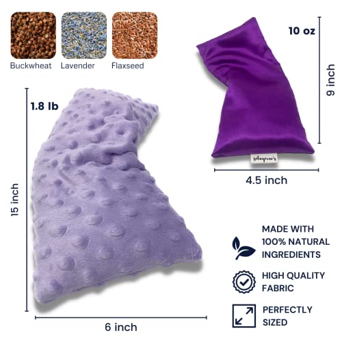 Microwavable Heat Pad & Eye Pillow - Gift Set - Lavender Scented Eye Pillow & Microwave Heating Pad Great Gifts for Women, Mom to Be Gift- Aromatherapy Sleeping Eye Mask for Yoga Headache Pain Relief