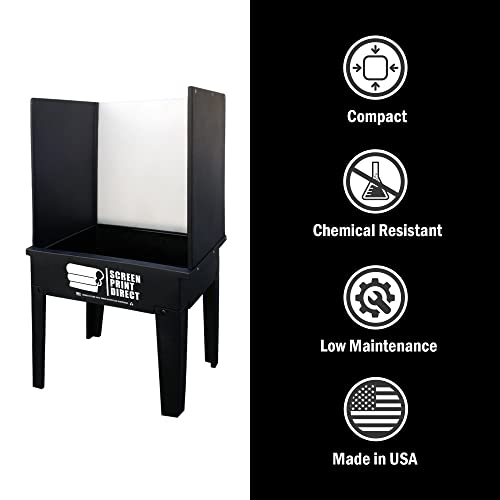 Screen Print Direct® Screen Printing Washout Booth - Reclaim Silk Screens | Compact Vertical Design, 32 By 24 By 64 Inches - Chemical Resistant, Recycled Polyethylene, Easy Assembly - size: Washout Booth Tank Kit