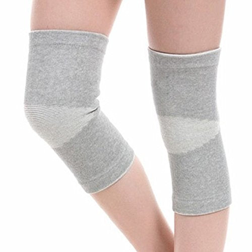 JUMISEE (One Pair Cotton Knee Sleeves for Knee Support, Circulation Improvement & Pain Relief Compression Knee Brace - color: Gray, size: Small