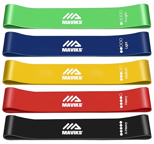 Exercise Resistance Bands for Working Out Set of 5 for Women and Men, Stretch Bands for Exercise, Physical Therapy, Arms Legs Workout, Stretching, Home Fitness