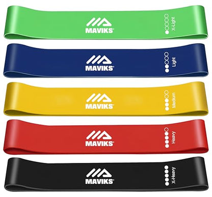 Exercise Resistance Bands for Working Out Set of 5 for Women and Men, Stretch Bands for Exercise, Physical Therapy, Arms Legs Workout, Stretching, Home Fitness