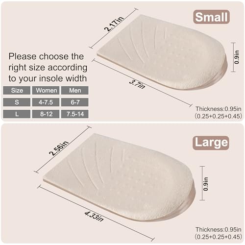 2 Pairs 3 Layers Medial & Lateral Heel Wedge Silicone Insoles - Corrective Adhesive Shoe Inserts for Foot Alignment, Knock Knee Pain, Bow Legs, Osteoarthritis for Men and Women(Large) - style: LARGE-3 Layers