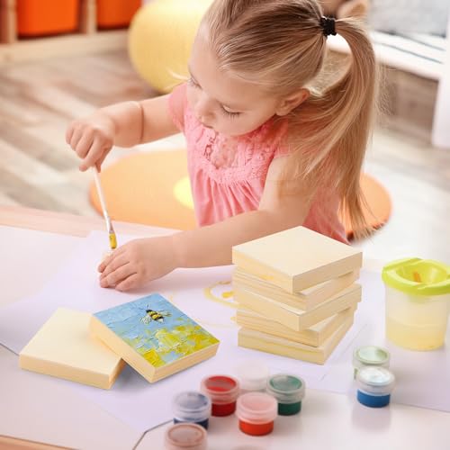 Aodaer 8 Pack Wood Panels 5 x 5 Inch Wooden Panels Canvas Unfinished Craft Wood Boards Panels for Art Crafts, Acrylic and Oil Painting, Pouring, DIY Projects - size: 5 x 5 Inch