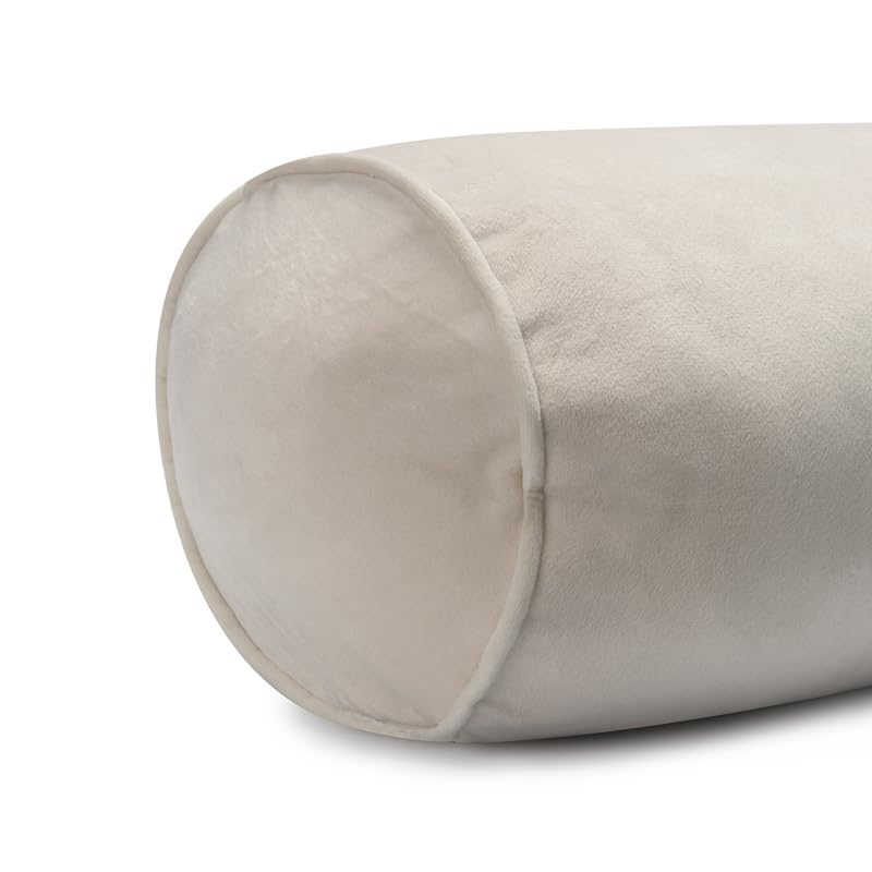 Neck Roll Pillow - color: Ivory (Vetlet)