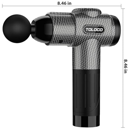 TOLOCO Massage Gun, Deep Tissue Back Massage for Athletes for Pain Relief, Percussion Massager with 10 Massages Heads & Silent Brushless Motor, Fathers Day Dad Gifts, Carbon - color: Carbon