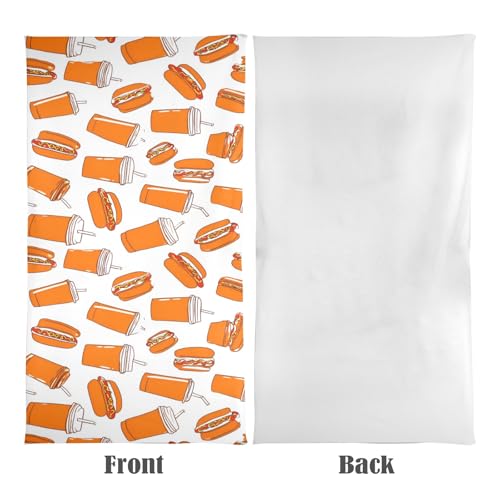 susiyo Hot Dogs and Soda Cups Beach Towel Microfiber Beach Blankets Quick Dry Oversized Sand Free Super Absorbent Lightweight Pool Towel for Travel Sport Swimming Bath Camping Yoga 31x71 inch