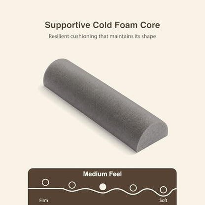 Massage Half Round Bolster Pillow 21.5" L X 6" W - color: Black, size: Small Half-round 612