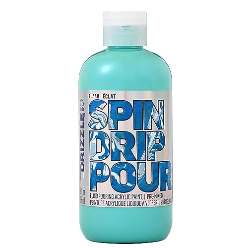 FolkArt Drizzle Tidal Wave Flash Pre-Mixed Fluid Acrylic Pouring Paint, 9 fl oz Premium Paint Perfect for Indoor & Outdoor Arts and Crafts Projects, 51085