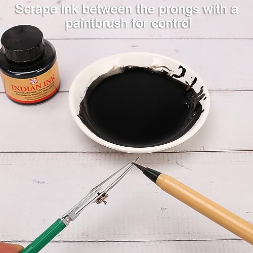 Ruling Pen for Masking Fluid, Cross Hinged Ruling Pen for Fine Line Drawing, Technical Drawing, Suitable for Use with Masking Fluid, Ink and Gouache - color: Green, style: Cross Hinged