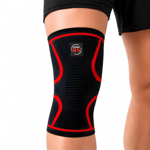 Dr. Zikky’s Knee Sleeve – Compression Support for Men & Women, Breathable Non-Slip Design for Everyday Movement, Exercise & Joint Stability (Black-Red, Medium) - color: Black-Red, size: Medium