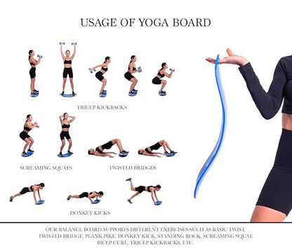 Balance Boards Yoga, Fitness Board, Workout Balance Board Sports, Twist Board for Workout, Gym Sports, Balancing Exercises, Dancers, Stability Training Twisting, Exercise Abs Arms Legs,Blue