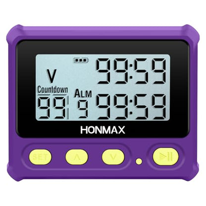 8200 Interval Timer, Stopwatch with Backlight, USB-C Rechargeable Clock (Purple) - color: Purple