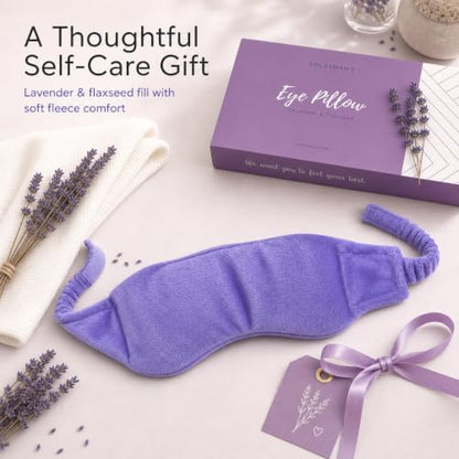 Weighted Lavender Eye Mask for Sleeping, Relaxation, Meditation & Self-Care – Aromatherapy Lavender Eye Pillow – Calming Spa Gift for Women, Men, Mom, Dad - color: Purple