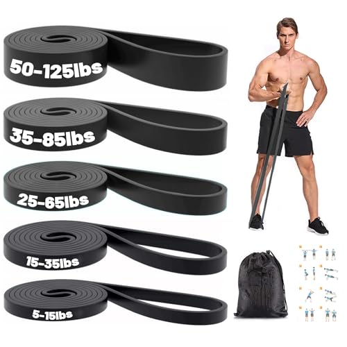 Resistance Bands, Pull Up Bands, Exercise Workout Bands for Working Out, Pull Up Assistance Bands Set for Men & Women, Body Stretching, Physical Therapy, Muscle Training - color: Black
