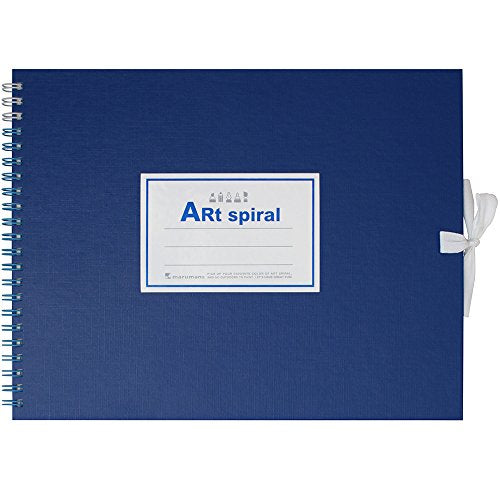 Maruman Art Spiral Sketch Book, F2, 7.76" x 10.24", 24 Sheets, Blue | Drawing Pad With Acid-Free Art Paper & Twin-Wire Binding, Premium Drawing Paper Sketchbook, Sketch Pad Made in Japan - color: Blue, size: F2 (7.76" x 10.24")