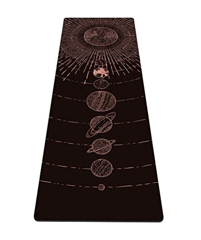 nuveti Yoga Mat Print Extra Thick TPE Non Slip Fitness Exercise Mat with Carrying Bag,72"x24" Extra Thick 6MM Exercise & Workout Mat for Yoga, Pilates Fitness and Floor Exercises - color: Planet