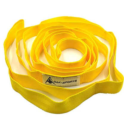 Stretching Strap Yoga Strap with Loops for Physical Therapy, Non-Elastic - color: Yellow