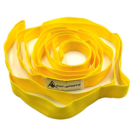 Stretching Strap Yoga Strap with Loops for Physical Therapy, Non-Elastic - color: Yellow