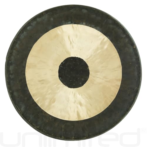 Unlimited Chau Gongs, Sound Healing, Meditation & Yoga Gong, Bronze, 38in | Traditional Chinese Bullseye Design, Deep Meditative Tones & Gong Wash, Ideal for Group Sessions, Mallet & Rope Included - size: 38"
