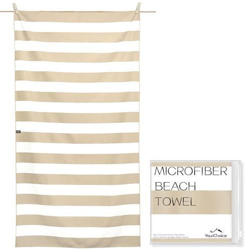 Your Choice Microfiber Beach Towel Sand-Free Quick Dry (67"x35"/60"x30") - color: B-bora Beige, size: Extra Large(67x35")
