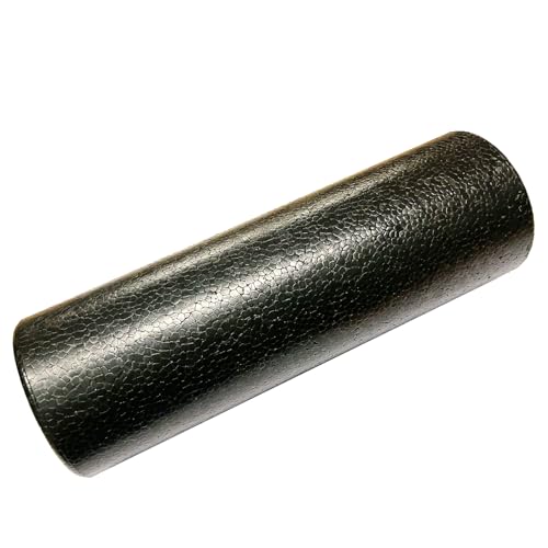 Hard Travel Size Back Roller, High Density Foam Roller for Exercise | 12" X 4" Round, Deep Tissue Muscle Massage Recovery, Fitness Workout Stretching Physical Therapy, Travel, Compact Size - color: Black