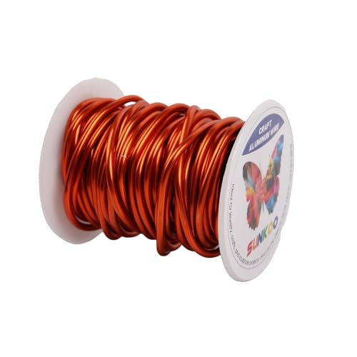 Aluminum Craft Wire,8 Gauge (3mm) Orange Bendable Wire,32 Feet Continuous Roll for Jewelry Making,Sculpting,Floral & Armature Projects - size: 8 Gauge 32FT, style: Orange