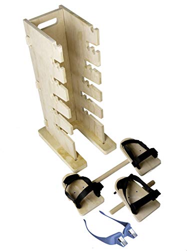 Pain Free-Posture Multi-Positioning TOWER & Blue Prism Glasses (Includes Single & Double Pedal)- INTENDED for POSTURE EXERCISES, YOGA-New & Improved with Upgraded & Better Made Pedals- Thicker & Sturdy-Safe & Easy to Use-HIp Flevor Release-Neck Hip Lower