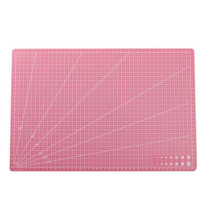 New A3 Double Side Craft Cutting Mat Cutting Board Sewing Pad Artist Carving Tools Handmade Crafts DIY Props (Pink) - color: Pink