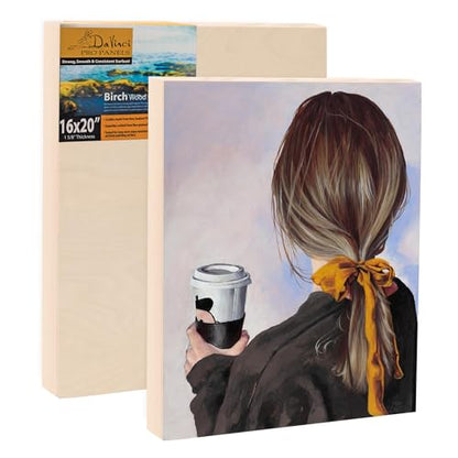Da Vinci Pro Resist-Grip Coarse Textured Gesso Board, 24x24-4 Pack, 2" Depth Art Boards for Painting, White Acrylic Polymer with Quartz Sand, Warp-Resistant Cradled and Sealed MDF Panel - size: 24x24" - 4 Pack