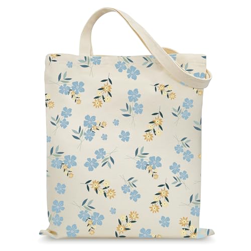 Aesthetic Canvas Tote Bag for Women with Inner Pocket - color: Flower-03