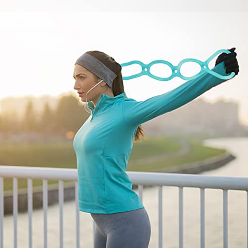 7 Ring Stretch Resistance Exercise Band, Miracle Miles Band, Yoga Stretching, Arm, Shoulders Foot, Leg Fitness Home Gym Physical Therapy Band - color: Blue