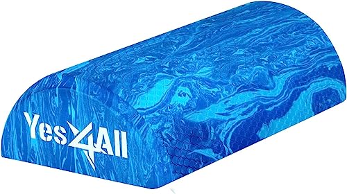 Yes4All EVA Firm Foam Roller for Stretching, Half Yoga Back Roller for Muscle Massage for Pilates, Yoga, Balance & Core Exercises - 12/36 inches - color: 12-inch - Blue