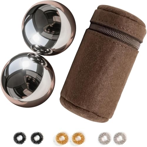 2.1-inch Stainless Steel Baoding Balls – Hand Exercise & Meditation Balls for Stress Relief, Ideal for Home, Office & Travel (Without Bell Sound) - size: 2.1 Inch (without bell sound)