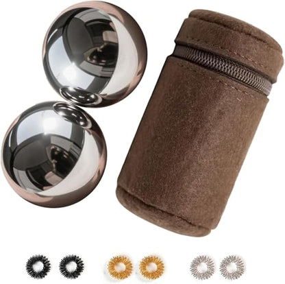2.1-inch Stainless Steel Baoding Balls – Hand Exercise & Meditation Balls for Stress Relief, Ideal for Home, Office & Travel (Without Bell Sound) - size: 2.1 Inch (without bell sound)