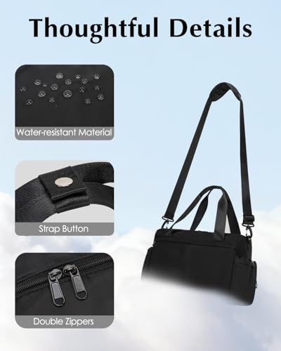 Small Gym Bag, Mini Gym Bag with Yoga Mat Holder & Wet Compartment, Black - color: Black