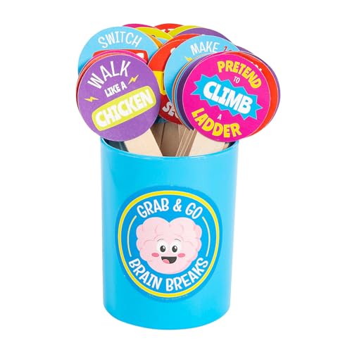 Fun Express Brain Break Activities Exercise Cards & Movement Dice