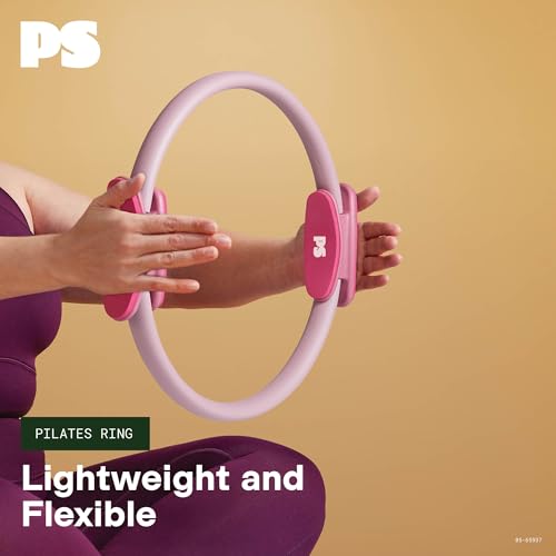 POPSUGAR Pilates Ring (15" Rose Pink/Berry, 1 lb), Dual-Grip Magic Circle Fitness Ring for Added Resistance, Tone, Sculpt & Strengthen Muscles, Pilates Ring Circle for Stretching & Home Gym Exercise - color: Lilac/Berry