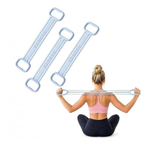 3 Pack Resistance Bands with Handles, Shoulder Trainer for Physical Therapy Home Workout Pilates, Ergonomic Grip Durable Exercise Bands - color: Blue (3 PCS)