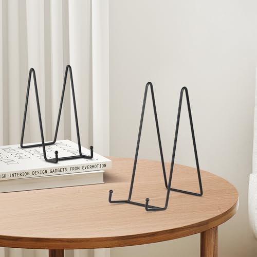 LIONWEI LIONWELI Plate Display Stand Easel Holders - 10" Tabletop Metal Stands for Heavy Plates, Large Platters and Plaques - Black, 2-Pack - size: 10 inch (2 pieces)