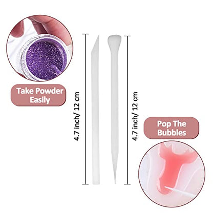 Silicone Stir Sticks Kit, 17PCS Silicone Stirring Tool, Epoxy Resin Brush and Measuring Cups, Silicone Mixing Cups Spoon, Resin Supplies for Paint DIY Crafts Glitter Tumbler | High Quality Silicone, BPA Free, 17 Pieces, Brushes Spatulas Sticks Spoons, 100