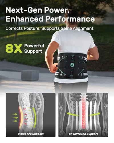 Rakiie Back Brace for Lower Back Pain Relief with 8 Stays | 3D Pad, Breathable, Adjustable Strap, Relieves Herniated Disc, Sciatica, Lower Back Pain, Fits Men/Women, Blue, M - color: Blue, size: Medium