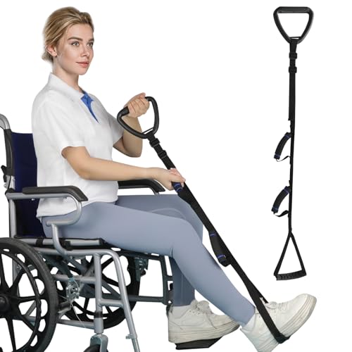 Long Leg Lifter with 2 Handgrips, Leg Lifter Strap with Large Foot Loop