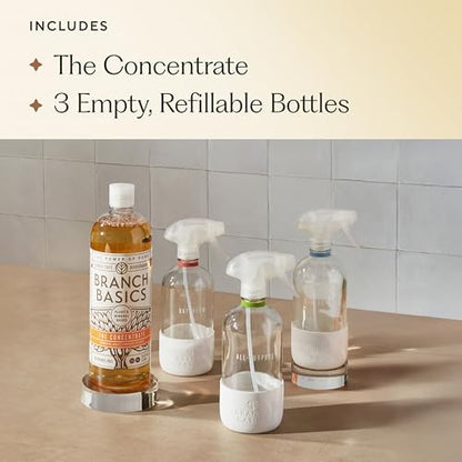 Branch Basics Cleaning Essentials Kit: All Purpose, Glass, Bathroom Cleaner - style: Glass Spray Bottles