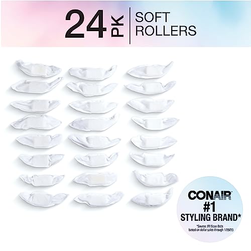 Conair Fabric Hair Curlers to Sleep In, Soft Hair Rollers for Natural Curls, Assorted color, 24 Pack - color: Assorted color