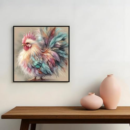 Shouruihua Diamond Painting Kit for Adult, Colorful Rooster Diamond Art Kit | Funny Chicken, Gem Art, Diamond Dotz Kits, Silly Animal Diamond Dots, Full Round Drill Diamond Painting Kits, 11.8x11.8 in - color: Colorful Rooster