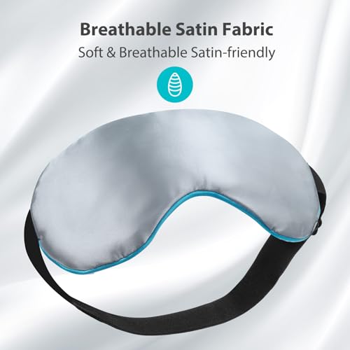 Ezona Heated Eye Mask, Warm Eye Compress Mask for Dry Eyes, Blue | USB Electric Eye Heating Pad, Temperature & Timer Control, Blepharitis, Sinus, Migraine, Stye, MGD Puffiness - color: Blue