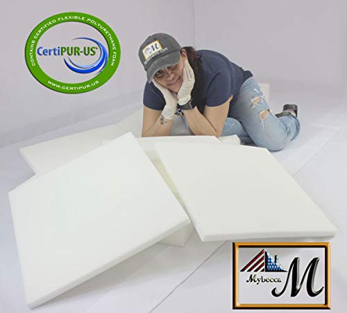 Mybecca 0.5"x24"x72" Upholstery Seat Cushion Medium Firm (Foam Replacement, Sheet, Pad) - color: White, style: 0.5X24X72