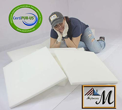 Mybecca 0.5"x24"x72" Upholstery Seat Cushion Medium Firm (Foam Replacement, Sheet, Pad) - color: White, style: 0.5X24X72