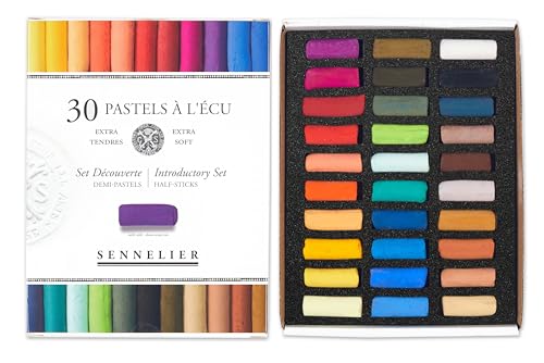 SENNELIER Extra-Soft French Half Pastel Professional Artist Box Set, 30-Colors