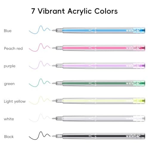0.8mm Acrylic Gel Pen Set, Compatible with Cricut Maker 3/Maker 4/Maker/Explore 3/4/5/Air 2/Air, 7 Pack Medium Point Pens for Writing, Drawing, DIY Crafts - color: Acrylic